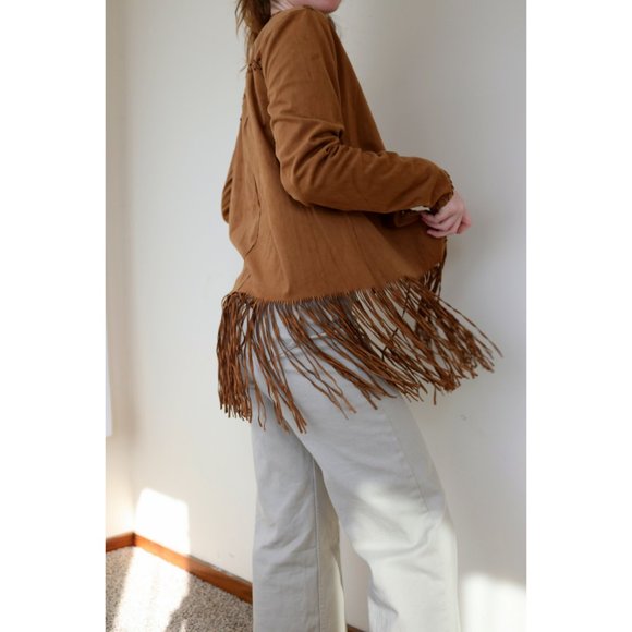 MARFINNO CARAMEL FRINGE JACKET - SIZE L - Picture 1 of 9